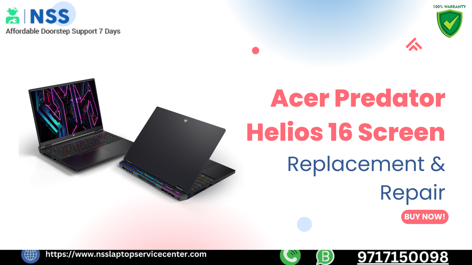 Acer Predator Helios 16 Screen Replacement & Repair | Neo 16 Display Price