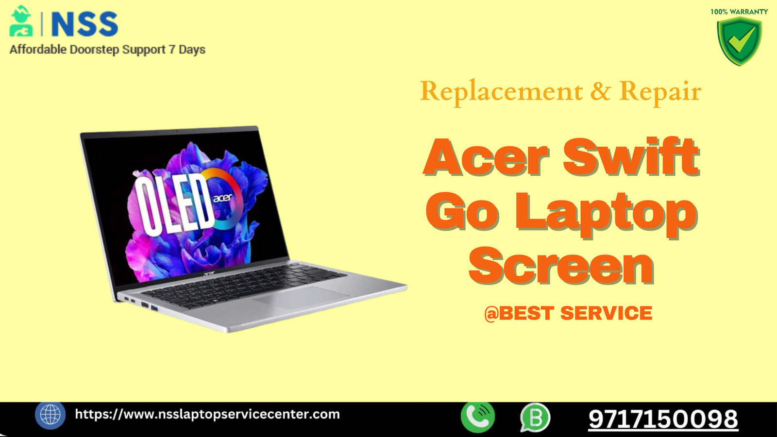 Acer Swift Go Laptop Screen Replacement & Repair in India